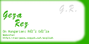 geza rez business card